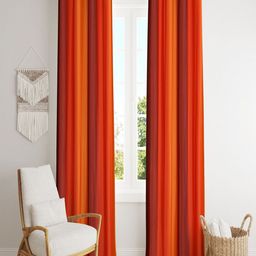 Homefab India Orange & Maroon Pack of 2 Colourblocked Room Darkening Window Curtains-image-13