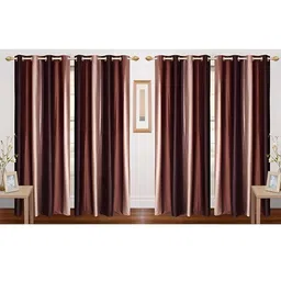 Shopgallery Brown Set of 4 Room Darkening Window Curtain-13