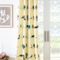 Story@home Yellow & Blue Quirky Printed Cotton Room Darkening Door Curtain-3