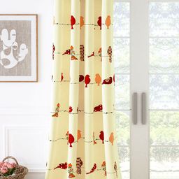 Story@home Yellow & Red Quirky Printed Cotton Room Darkening Door Curtain-9