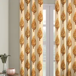 Cortina Beige Single Printed Curtain-48