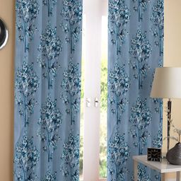 REYANSH DECOR Blue & Black 2 Pieces Floral Printed Door Curtains-picture-23