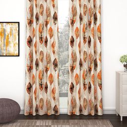 Bedspun Raga Beige & Orange 2 Pieces Floral Door Curtains-image-34