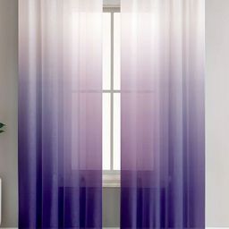 HOMADORN Purple & White Set of 2 Sheer Door Curtain-46