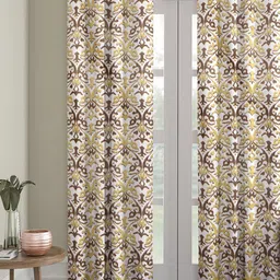 ROMEE Off White & Brown Ethnic Motifs Door Curtain-image-58