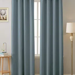 Cloth Fusion Grey 2 Pieces Room Darkening Blackout Door Curtains-picture-40