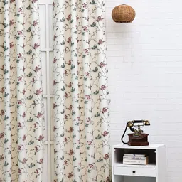 Ariana Rose & White Floral Black Out Door Curtain-image-31