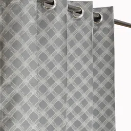 Bajo's Grey & White Set of 2 Geometric Door Curtain image 5
