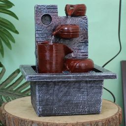 TIED RIBBONS Grey & Brown Textured Table Top Water Fountain-49