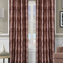 ROMEE Brown Set of 2 Room Darkening Door Curtains-92