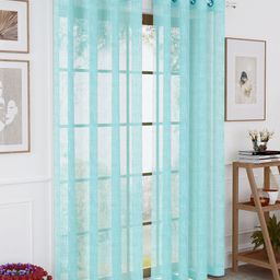 Story@home Blue 2 Pieces Sheer Long Door Curtains-18