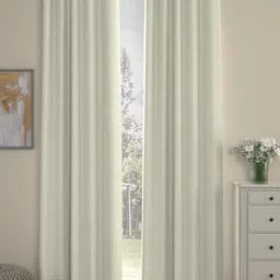 ROSARA HOME Set Of 2 Cream Coloured Self-Design Long Door Curtains-21