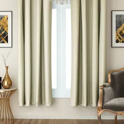 SWAYAM Set of 2 Silk Window Curtains image 1