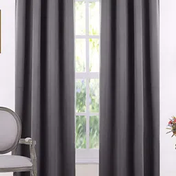 RIDHAAN Grey 2 Pcs Room Darkening Door Curtain-picture-18