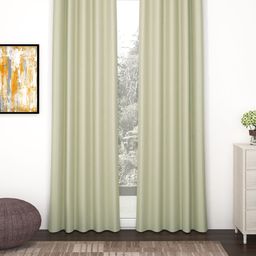 Story@Home Faux Silk Solid 300GSM Beige Room Darkening Blackout Door Curtain - Set of 2-image-25