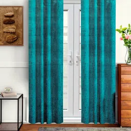 Cortina Violet Set of 2 Abstract Room Darkening Velvet Door Curtains-image-65