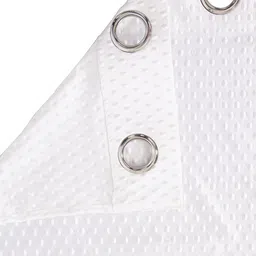 Cortina White Set of 2 Polka Dots Embossed Plain Polyester Window Curtains image 5