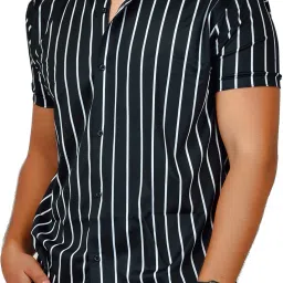 Men Regular Fit Striped Slim Collar Casual Shirt-image-27
