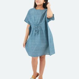 Olele Girls Striped Kaftan Cotton Dress-image-37