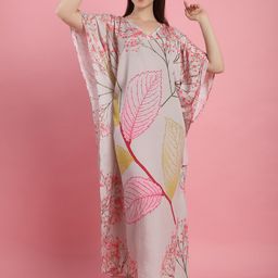 Shararat Printed Silk Kaftan Maxi Nightdress-image-66