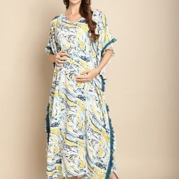 Secret Wish Abstract Printed Maternity Kaftan Nightdress-image-86