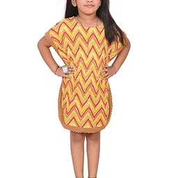 BAESD Girls Chevron Printed Cotton Lace Inserts Kaftan Dress-34
