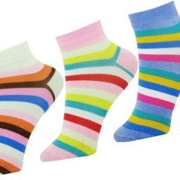 Women Cotton Ankle Socks Winter Socks for Girls Free Size Multicolor Women Striped Ankle Length-image-3
