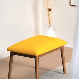 Chumbak Mustard Yellow Square Shaped Pre-Assembled Wooden Cushion Lounge Chair-image-14