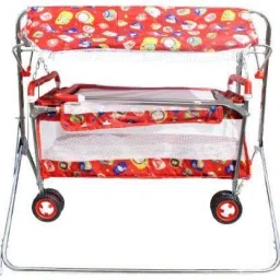 Swing for kids cradle bassinet new born with mosquito net and wheels Bassinet-16