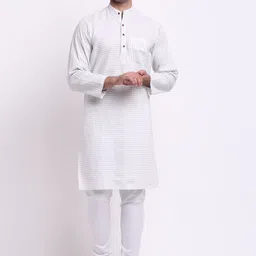 Aarsha Mandarin Collar Striped Pure Cotton Kurta-picture-25