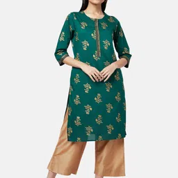 RANGMANCH BY PANTALOONS Women Green Floral Printed Kurta-picture-15