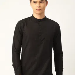 WHITE HEART Men Black Thread Work Kurta-picture-51