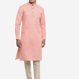 Modi Kurta Pink Solid Mandarin Collar Ethnic-image-63