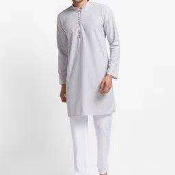 SARVAMOHAN Men Grey Solid Kurta-picture-57