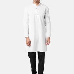 indus route by Pantaloons Mandarin Collar Pure Cotton Kurta-picture-33