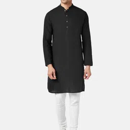 indus route by Pantaloons Mandarin Collar Pure Cotton Kurta-image-41