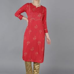 AHIKA Ethnic Motifs Printed Cotton Kurta-image-8