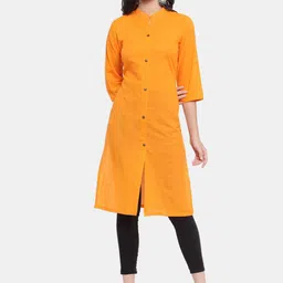 Enchanted Drapes Women Orange Solid Kurta-picture-35