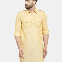 Enchanted Drapes Shirt Collar Cotton Pathani Kurta-picture-36