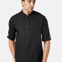indus route by Pantaloons Mandarin Collar Pure Cotton Kurta-picture-39
