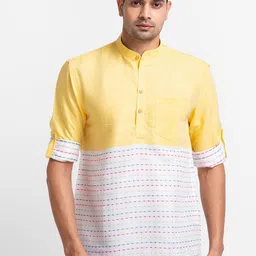 SARVAMOHAN Men Yellow Printed Casual Shirt-image-78