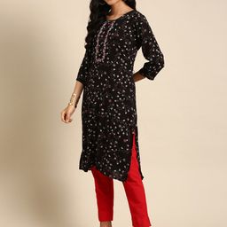 SHOWOFF Floral Printed Cotton Kurta-image-57