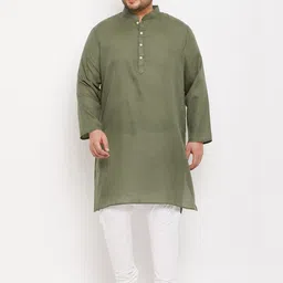 bigbanana Plus Size Mandarin Collar Long Sleeve Kurta-image-28