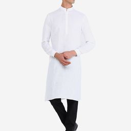 Modi Kurta Men White Solid Straight Cotton Kurta-image-38