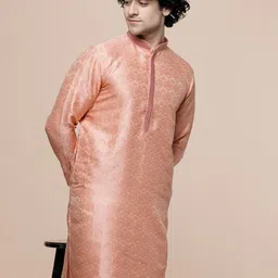 MAAHI FABS Ethnic Motifs Woven Design Cotton Silk Straight Kurta-27