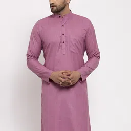 Jompers Men Pink Solid Kurta-21