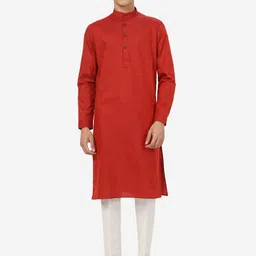 Modi Kurta Men Red Thread Work Kurtas-picture-53