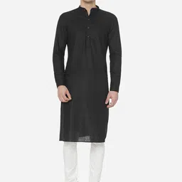 Modi Kurta Men Black Regular Fit Straight Kurta-picture-23