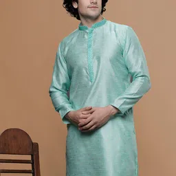 MAAHI FABS Ethnic Motifs Woven Design Jaquard Cotton Straight Kurta image 5