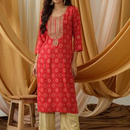 Sangria Ethnic Motifs Embellished Straight Kurta-picture-30